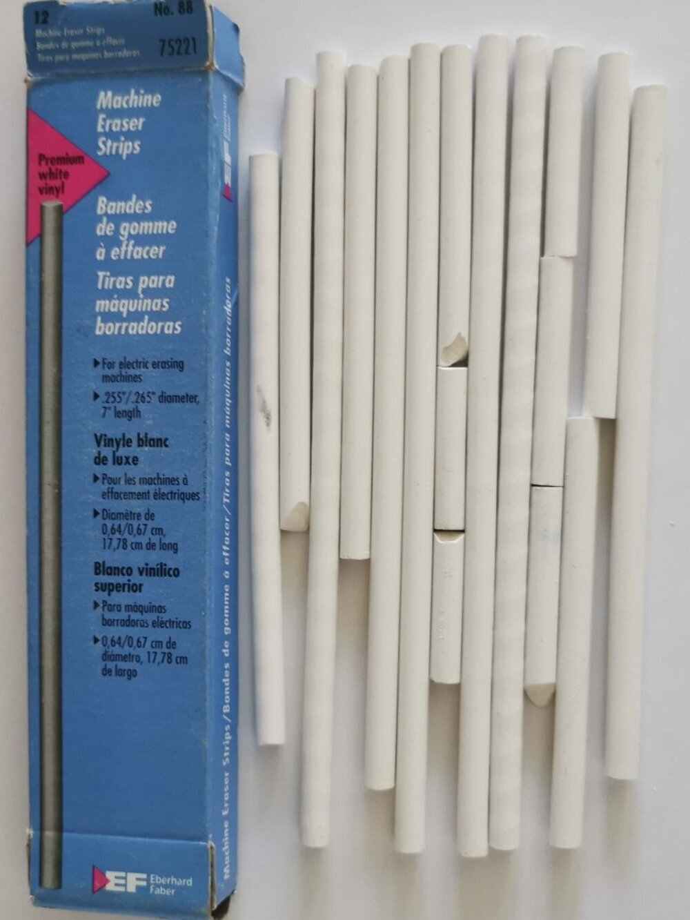 EF Eberhard Faber No.88 Premium White Vinyl Erasers for Machine Eraser Vintage